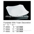 rectangular porcelain plate, daily use white plate for hotels